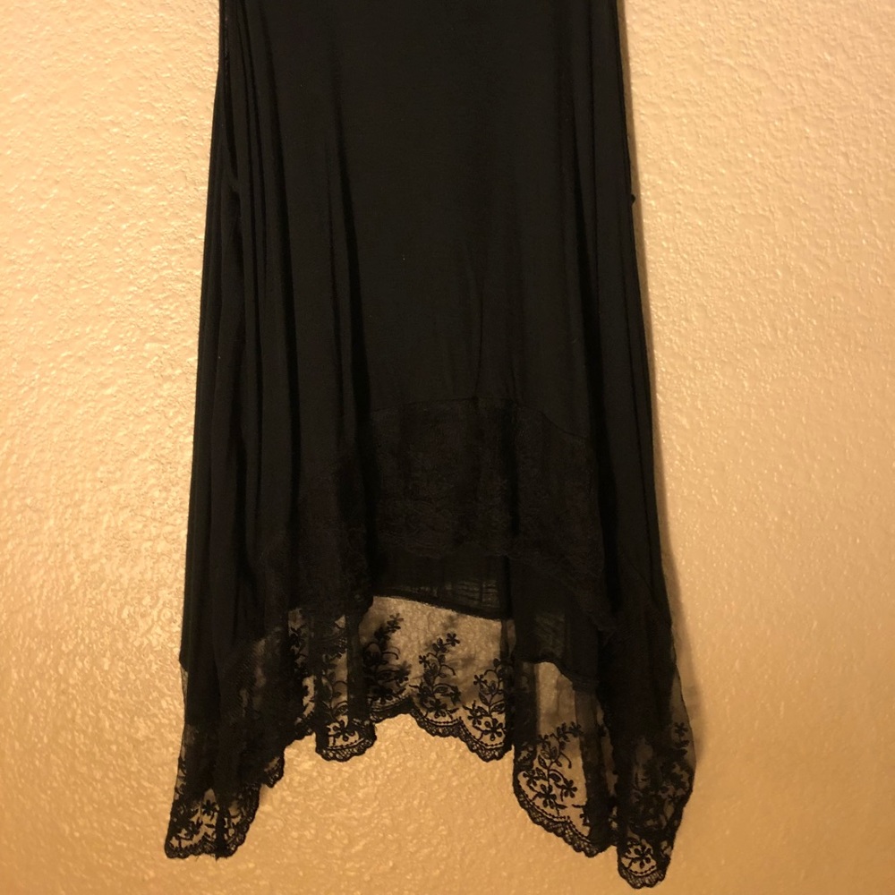 Black Tank with Lace Bottom
